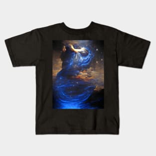 Blue Galaxy Scorching Art Style Kids T-Shirt